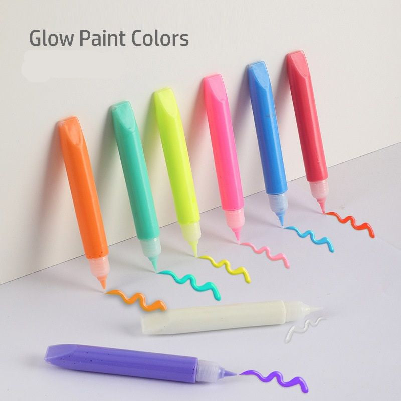 Glow paint colours for window art kit that glows in drak