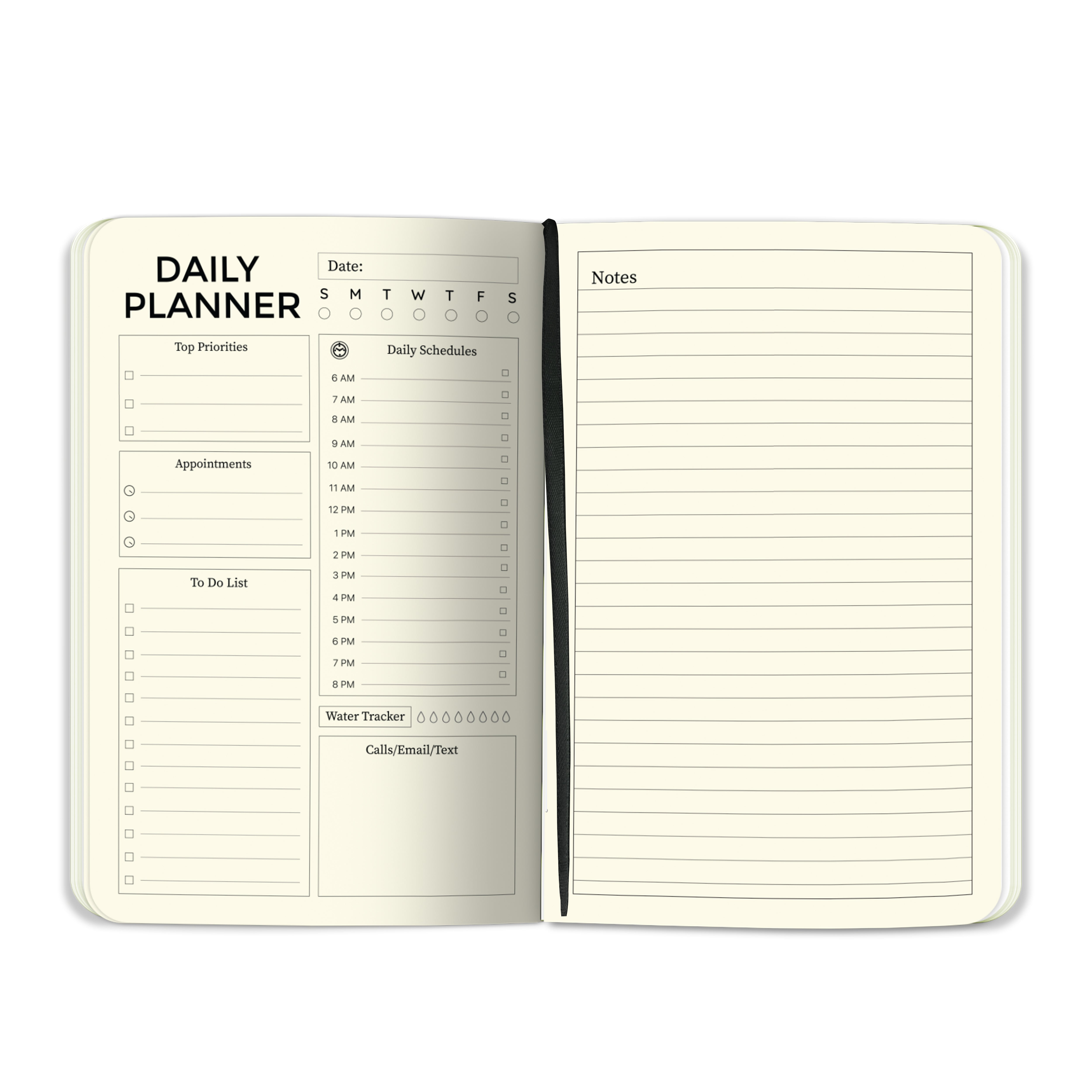 A5 Size Executive Daily Planner | Black