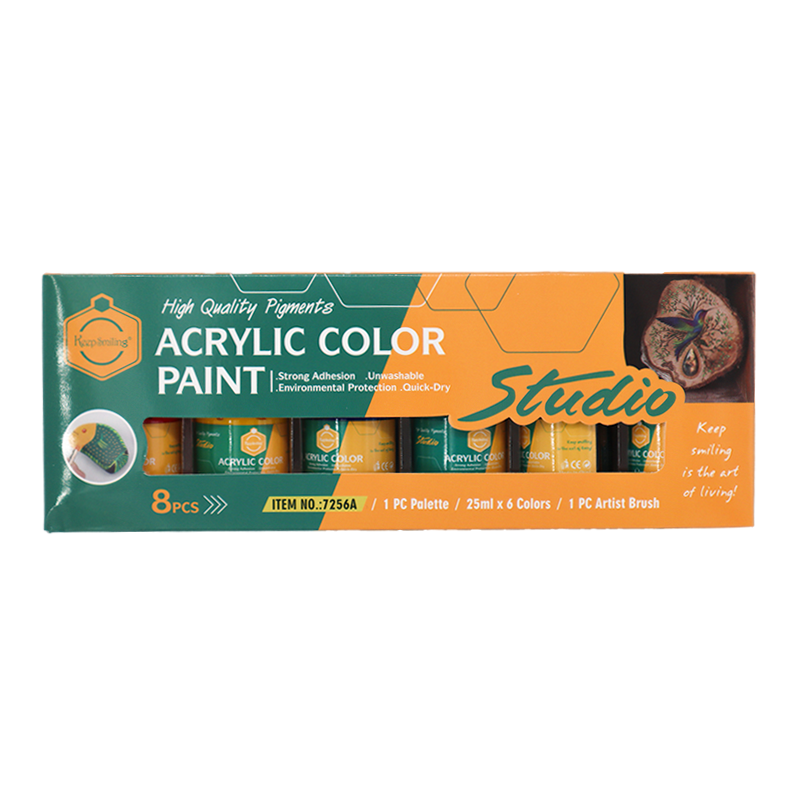 Acrylic colour paint 6 colour with free artist brush and palette.