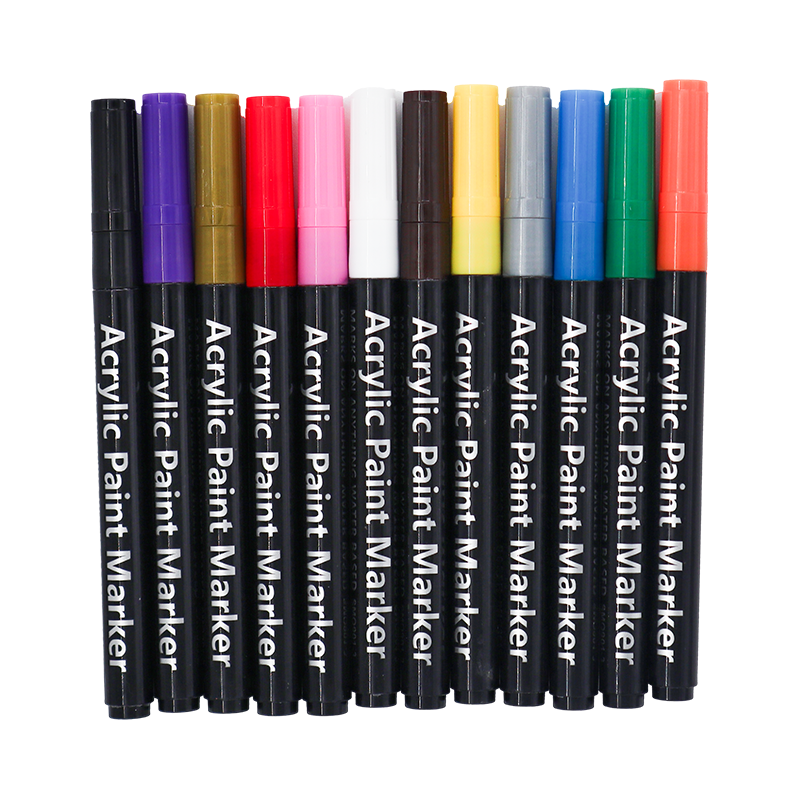 All-Surface Acrylic Paint Markers - 12 Colours