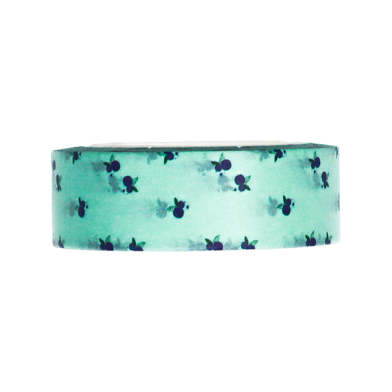 Add a sweet and fresh accent to your projects with this charming Blueberry Garden Washi Tape.