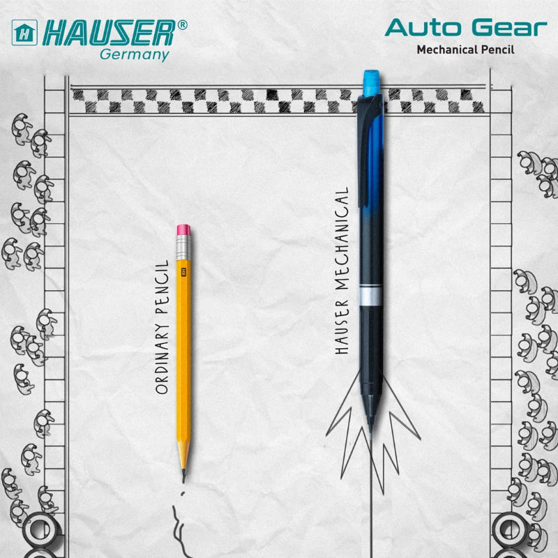 High-quality mechanical pencil compared to an ordinary pencil. Best for technical drawings.