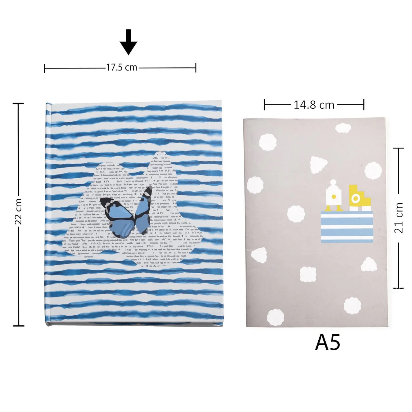 Blue Butterfly Ruled Hardcover Notebook - Notebook