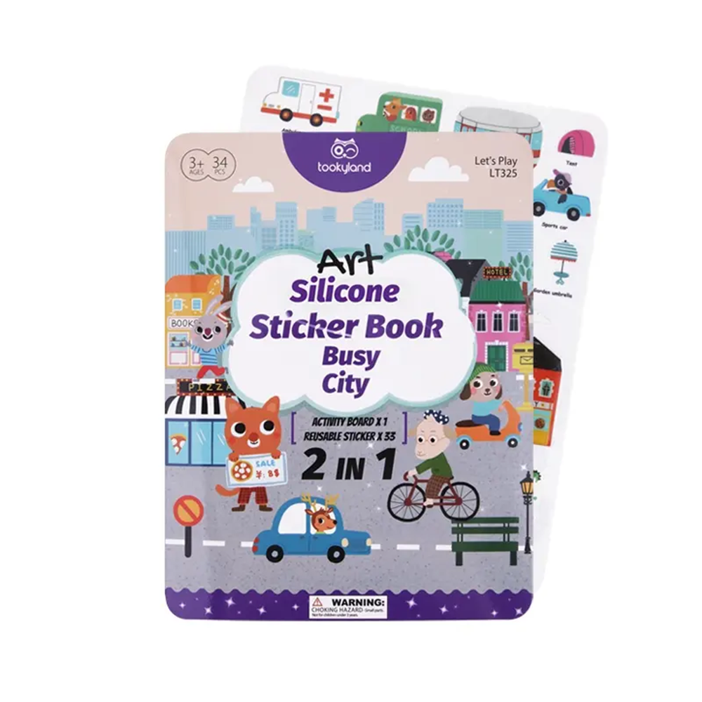 Tookyland Reusable Silicone Sticker Book – Busy City Adventures