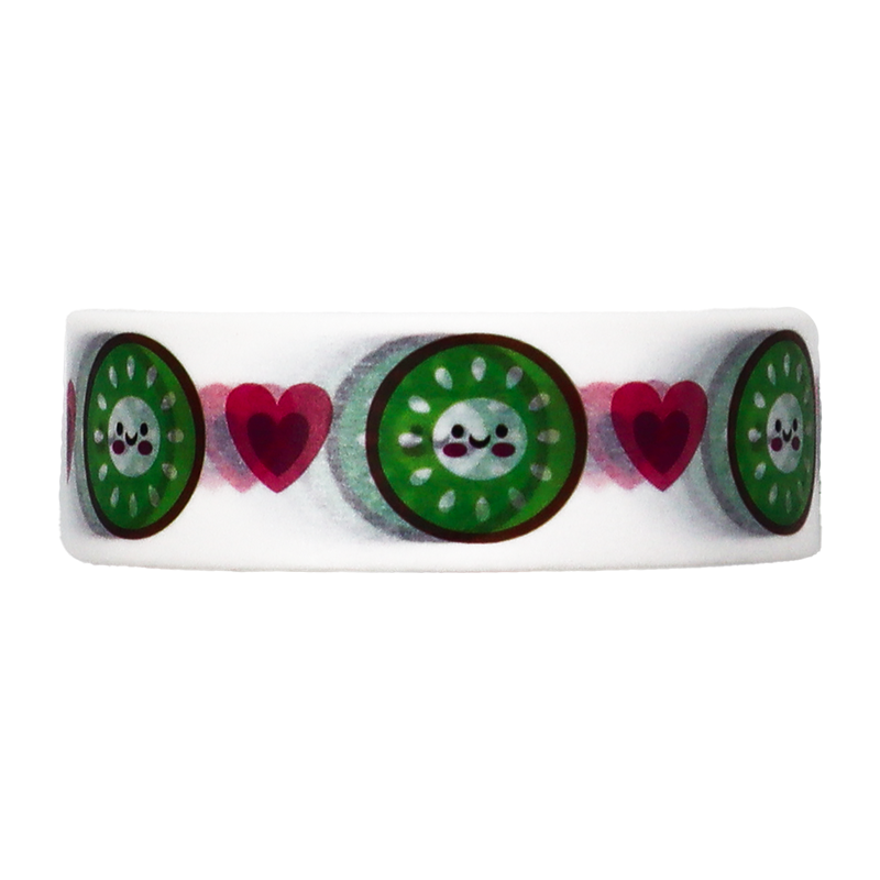 Add a healthy, sweet touch to your projects with this adorable Kawaii Kiwi and Hearts Washi Tape.