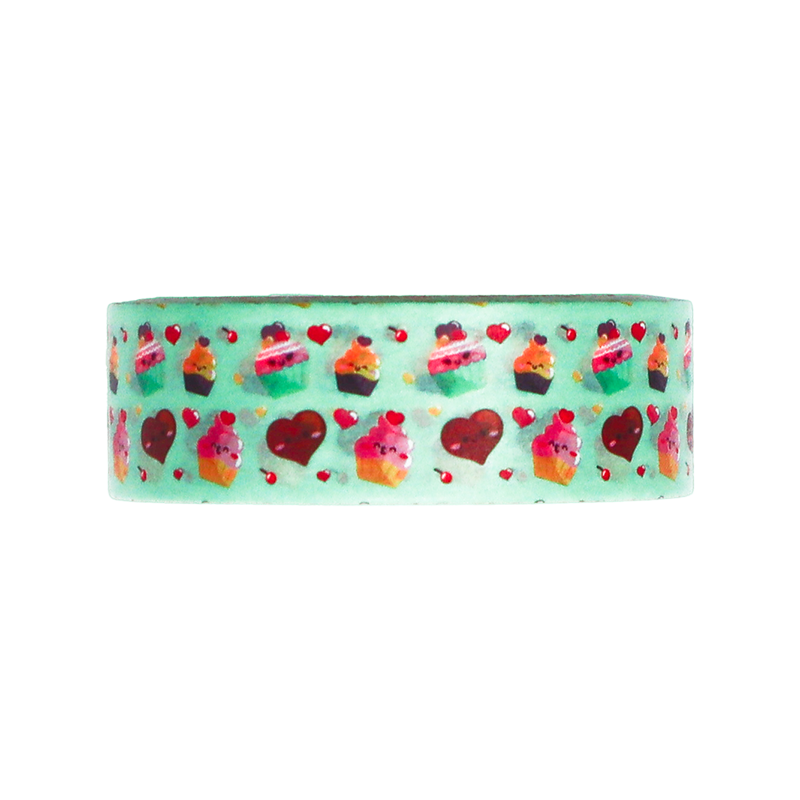 Sweeten up your creative projects with this charming Mint Green Sweet Treats Washi Tape.