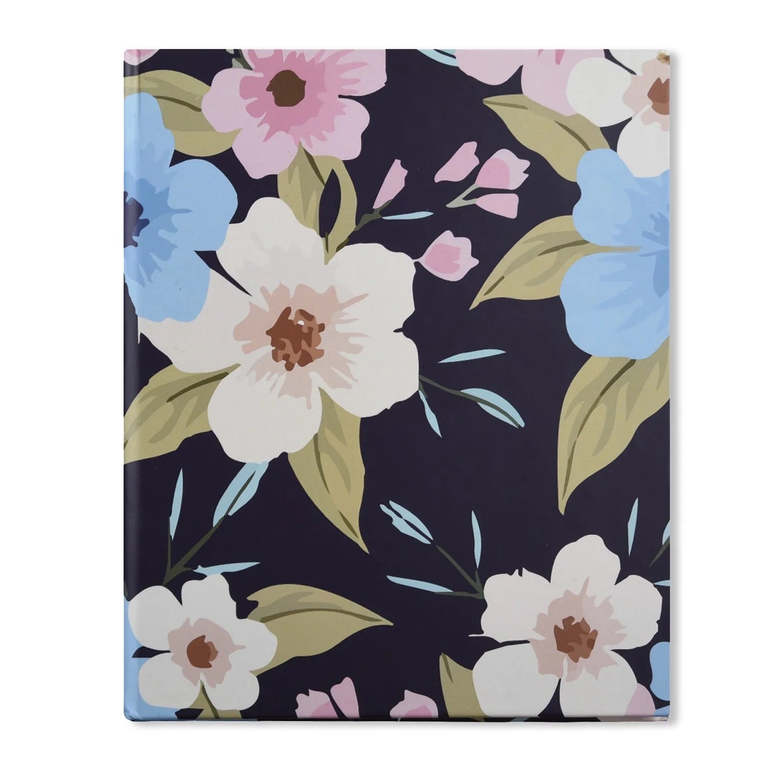 Dark Floral Hardcover Notebook Ruled Pages - Notebook
