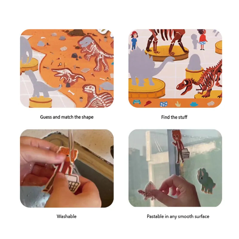 Reusable Silicone Sticker Book – Dinosaur