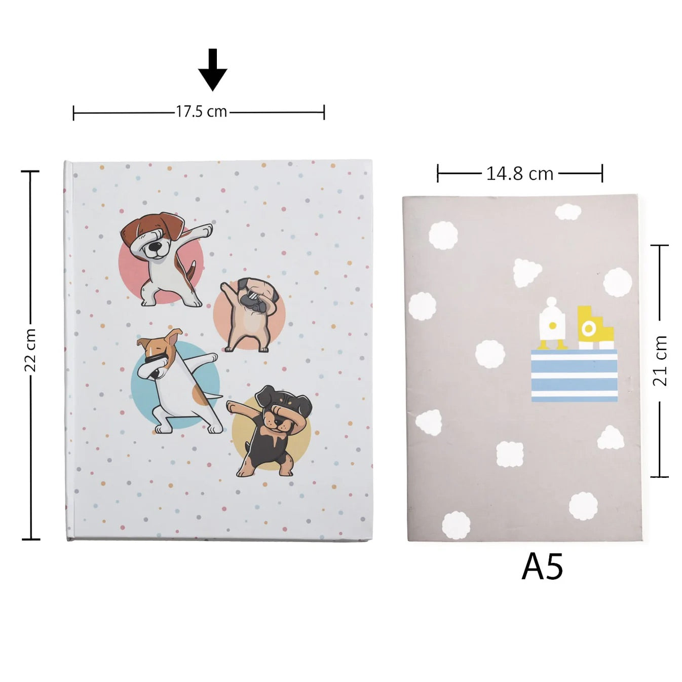 Dog Dab Ruled Hardcover Notebook