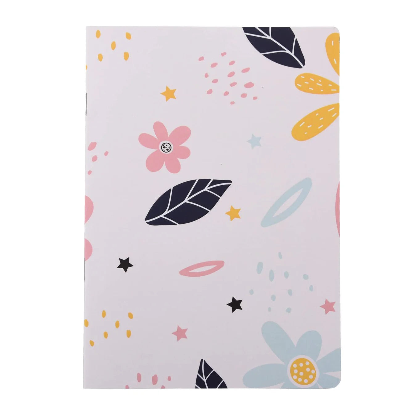 Cute A5 Unruled Notebooks - Set of 4 Floral Design Journals for Writing & Doodling - Journals