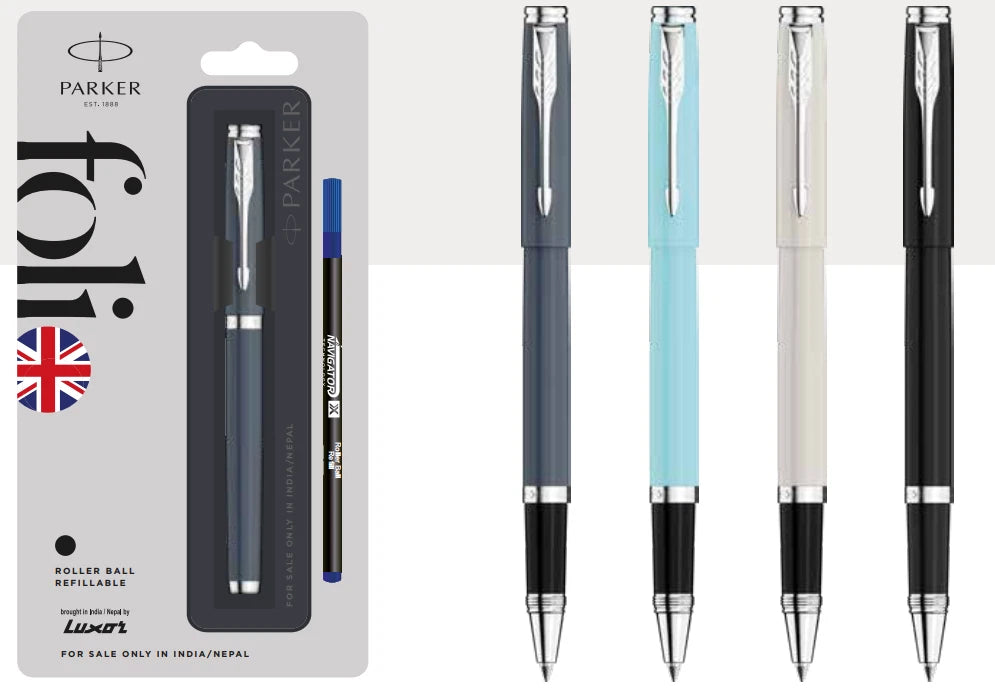 Parker folio pen available in 4 colours.
