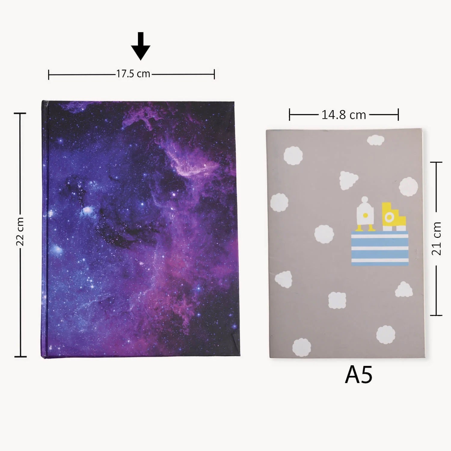Purple Galaxy Ruled Hardcover Notebook - Notebook