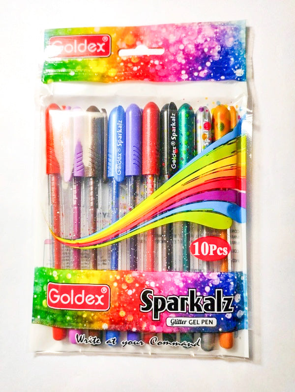 Goldex Sparkalz Glitter Gel Pens 10 Shades