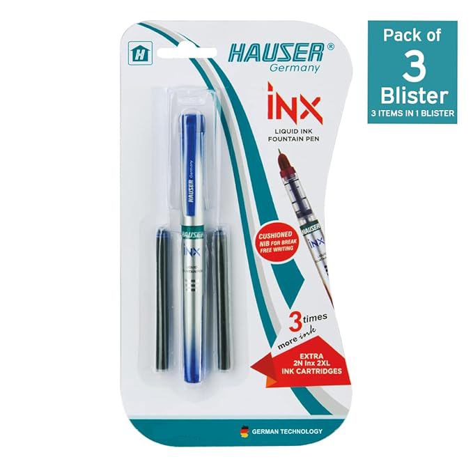 Hauser Inx Liquid Ink Fountain Pen Free 2 Ink Cartridges - Fountain Pen