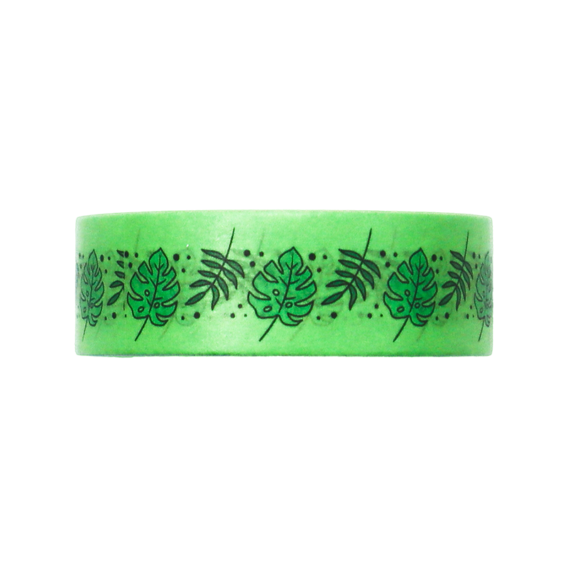 Bring the freshness of the jungle to your crafts with this bold Vibrant Tropical Leaf Washi Tape.