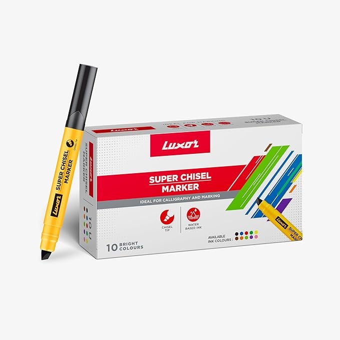 Luxor Super Chisel Marker Assorted 10 Shades – DoodleVerse