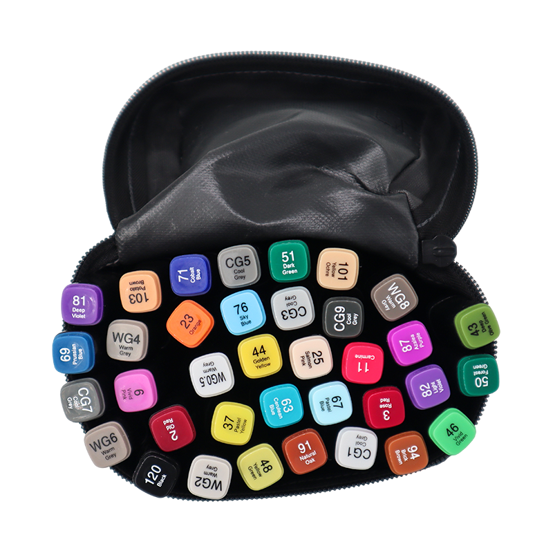 Set of 36 alcohol markers, ideal for beginners and at home users.