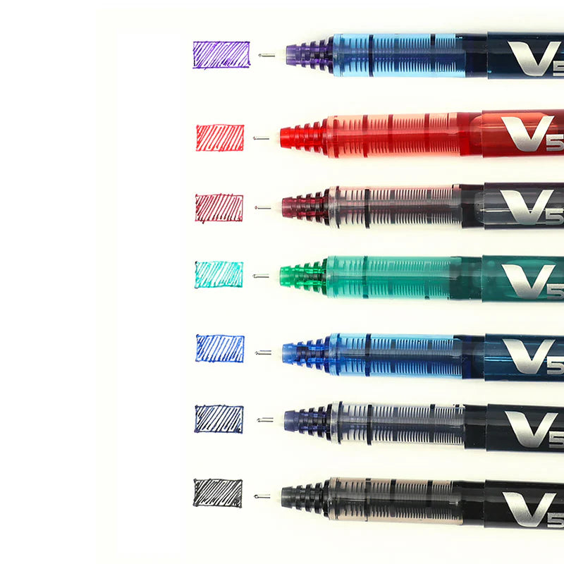 Set of colourful Pilot V5 Hi-tecpoint pen