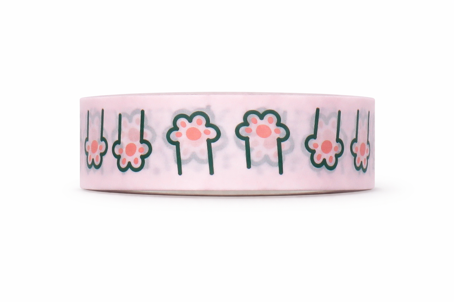Roll of pink tape with floral hand pattern. Best for planners and journal decoration