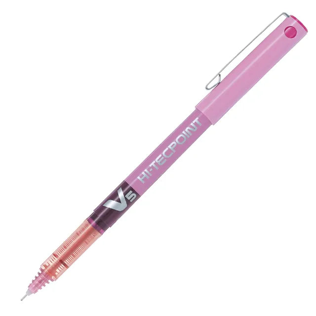 Pink pen with 'Hi-Tecpoint' pilot pen