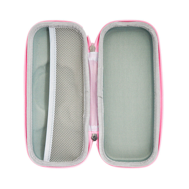 Princess-Inspired Zipper Pencil Case – Pink Hard Shell Stationery Organiser