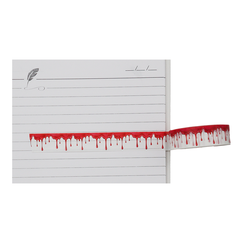 Unleash your dark creativity with this striking Blood Splatter Washi Tape.