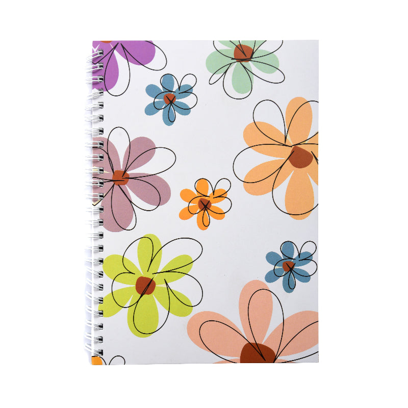 Rewriteable Notebook White Floral