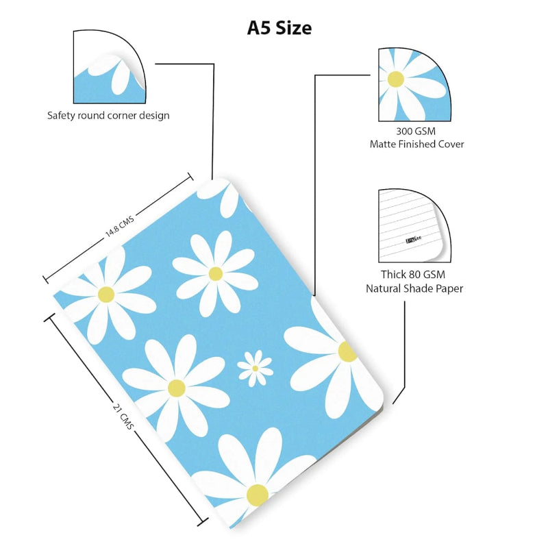 A5 Ruled Floral Notebook Set