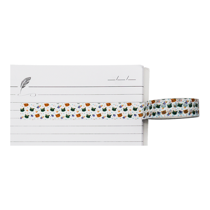 Adorn your crafts with this absolutely charming Kawaii Cat Faces Washi Tape.