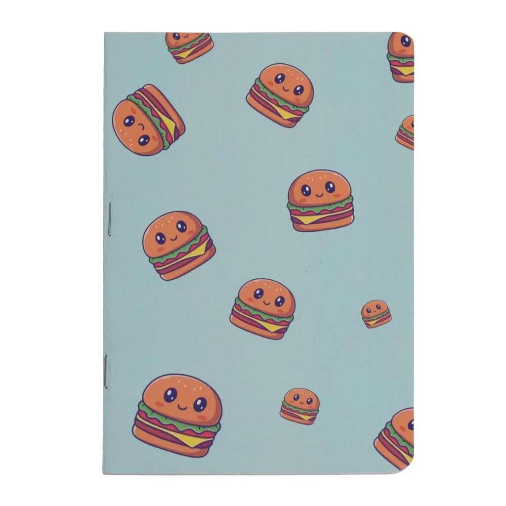 A5 Cute Snacks Notebooks - Set of 4 Unruled Notebooks for Foodies - Notebook