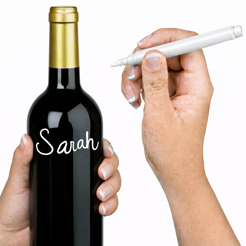 Premium White Metallic Glass Marker Pen