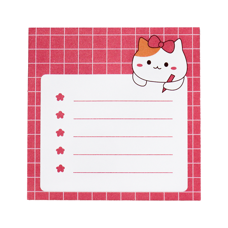Kawaii Writing Cat List Sticky Notes