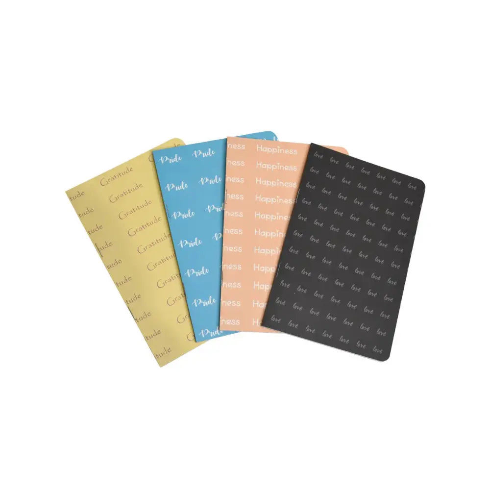 A5 ’Feelings’ Notebook Set - 4 Unruled Journals for Daily Inspiration - Journals