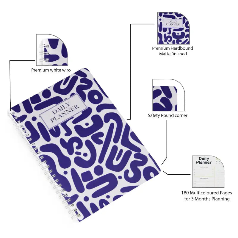 Blue White Daily Planner