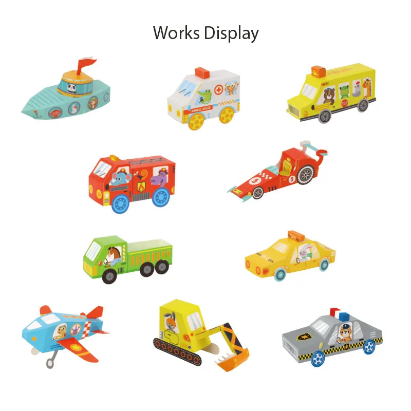 Tookyland 3D Origami Transportations Paper Craft Kit