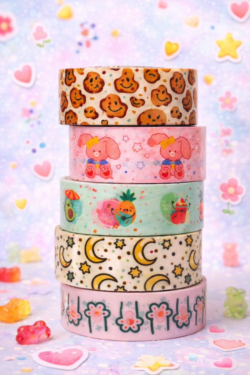 5-Roll Kawaii Washi Tape Bundle
