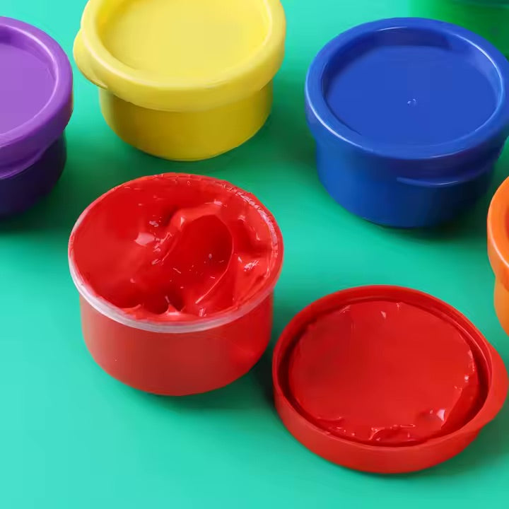 Keep Smiling – 6-Colours Premium Kids Finger Paint Set (30ml Each)