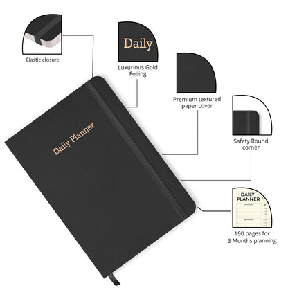 A5 Size Executive Daily Planner | Black