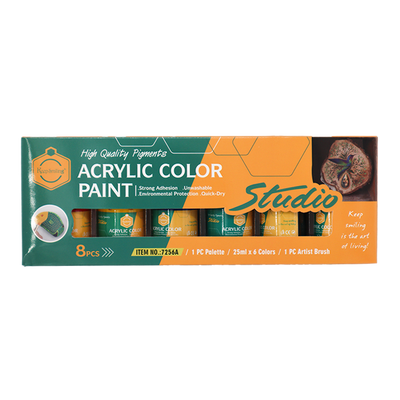Acrylic colour paint 6 colour with free artist brush and palette. 