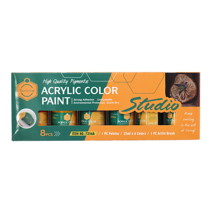 Acrylic colour paint 6 colour with free artist brush and palette. 