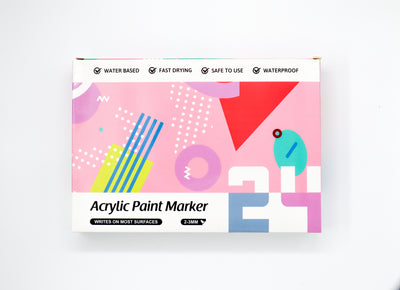 Water based acrylic paint marker, fast drying, safe to use and waterproof 