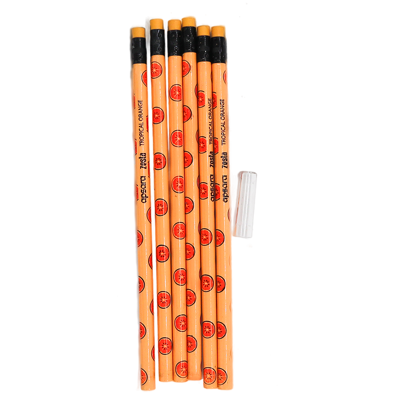 Apsara Zesta Scented Writing Pencils (Pack of 6) 3 Colours - Orange - Pencils