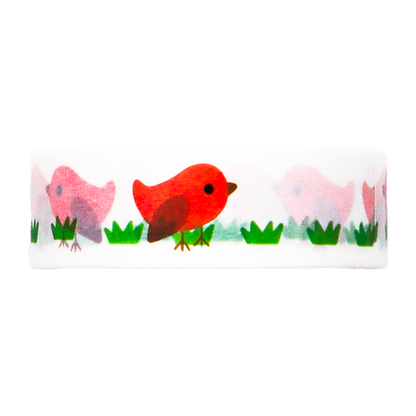 Bring a cheerful, springtime feeling to your projects with this charming Red Bird and Grass Washi Tape