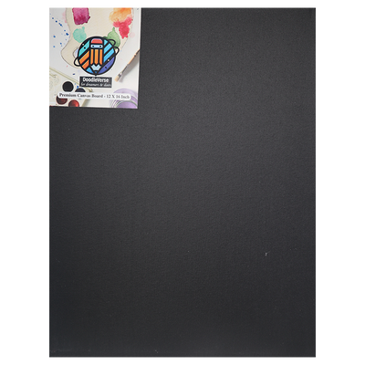 DoodleVerse 12 X 16 Canvas Board Black