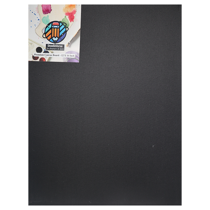 DoodleVerse 12 X 16 Canvas Board Black