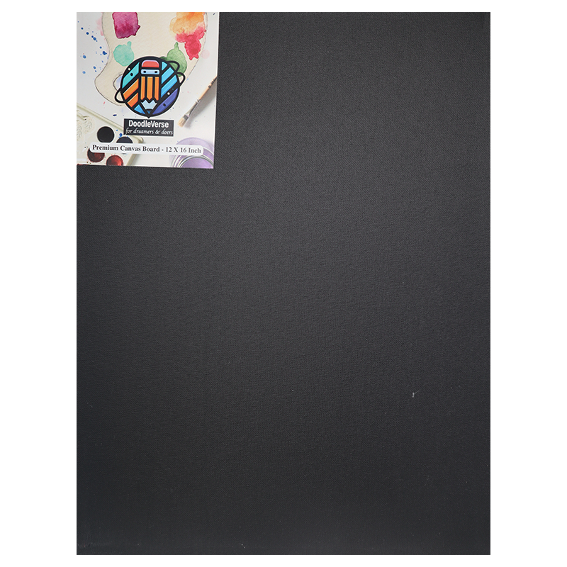 DoodleVerse 12 X 16 Canvas Board Black