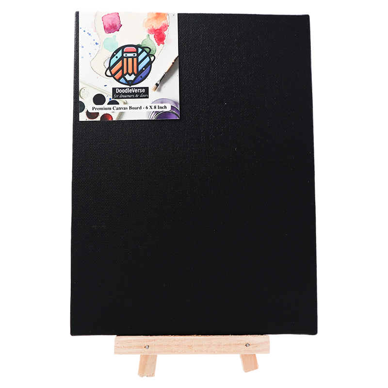 DoodleVerse 6 X 8 Canvas Board Black