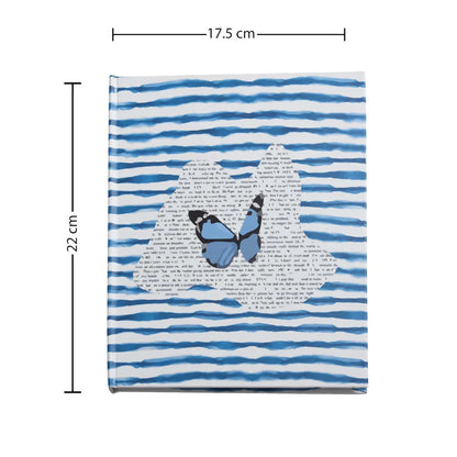 Blue Butterfly Ruled Hardcover Notebook - Notebook