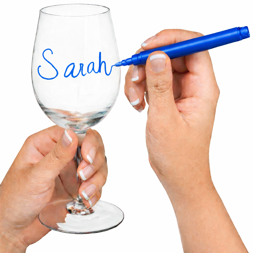 Blue Metallic Glass Marker Pen