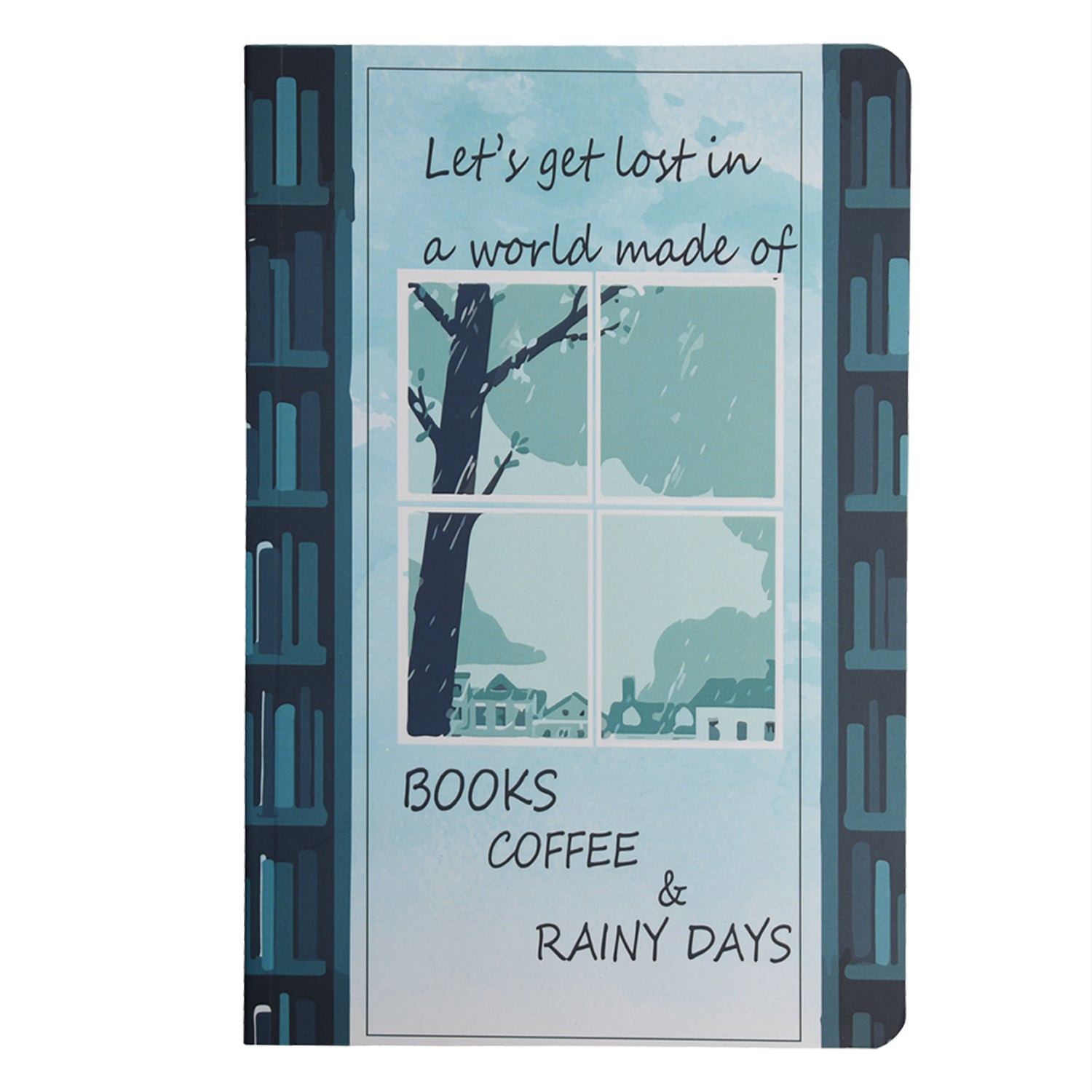 Let's Get Lost In A World Made of Books, Coffee & Rainy Days A5 Notebook